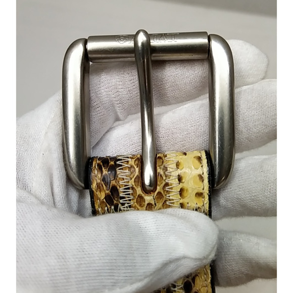 Tony Lama Multicolor Leather Silvertone Buckle Men Belt -Made in USA - Size 34 - Picture 9 of 16